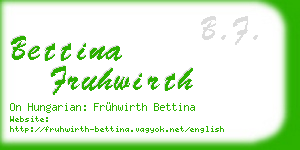 bettina fruhwirth business card