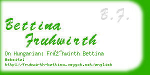 bettina fruhwirth business card